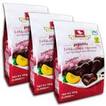 Weiss Zartbitter Lebkuchen-Herzen mit Aprikosenfüllung