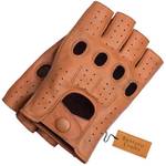 Bantoro Crafts Fingerlose Schaffell-Lederhandschuhe