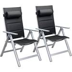 Casaria 2er Set Aluminium Gartenstuhl