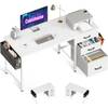 Schreibtisch mit 3 Stoff Schubladen von Coleshome