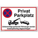 Privatparkplatz-Schild