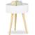 Relaxdays Beistelltisch rund Nachttisch mit Tablett