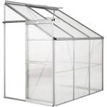 TecTake Aluminium Beistell-Gewächshaus