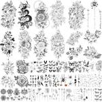 Yazhiji Temporäre Tattoos Blumen