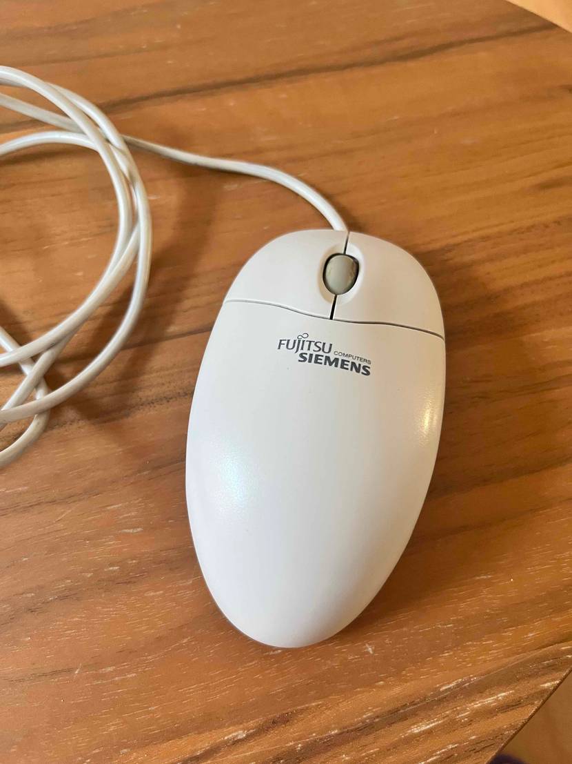 Im Test: Auf einem Holztisch liegt eine PC-Maus.