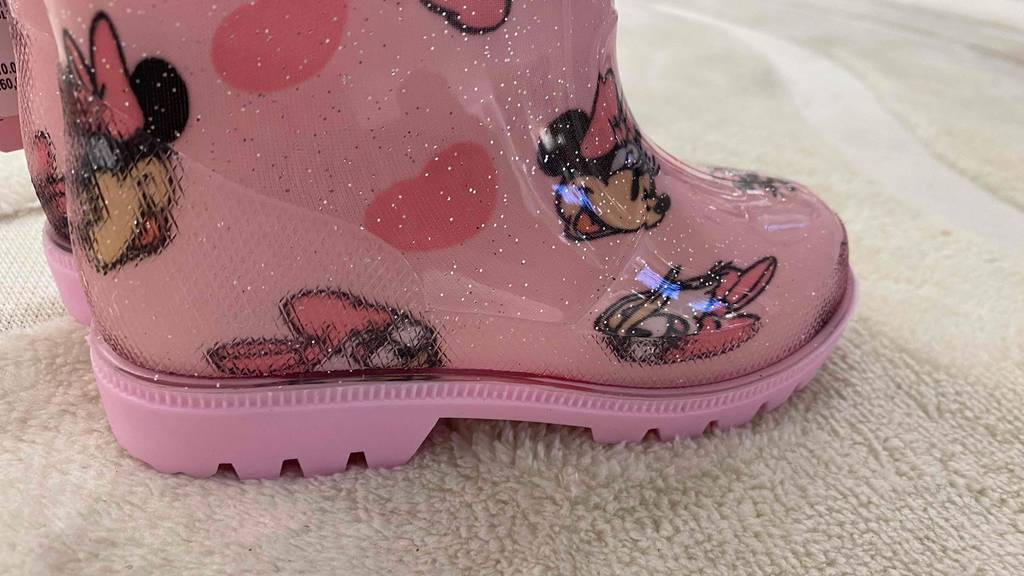 Gummistiefel Kinder rosa seitlich Detail