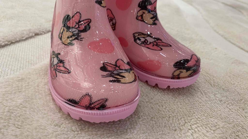 Kindergummistiefel rosa Kappen vorne