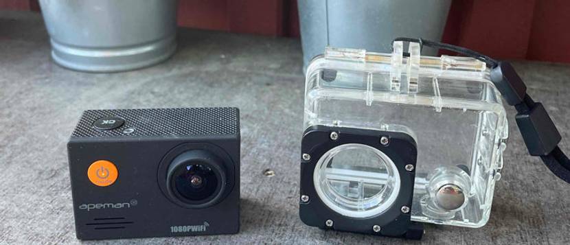 action-cam mit Schützhülle