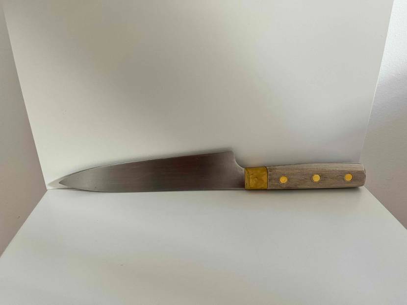 Kochmesser im Test: Messer vor hellem Hintergrund.