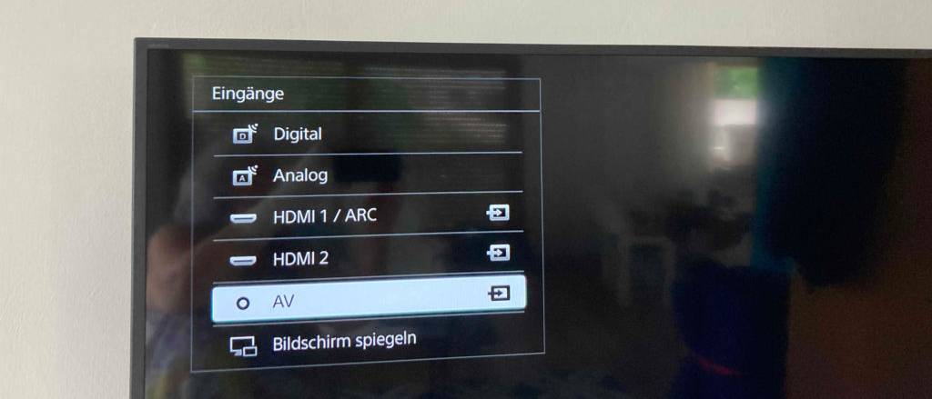 Sony-Eingabefeld für verschiedene Eingänge