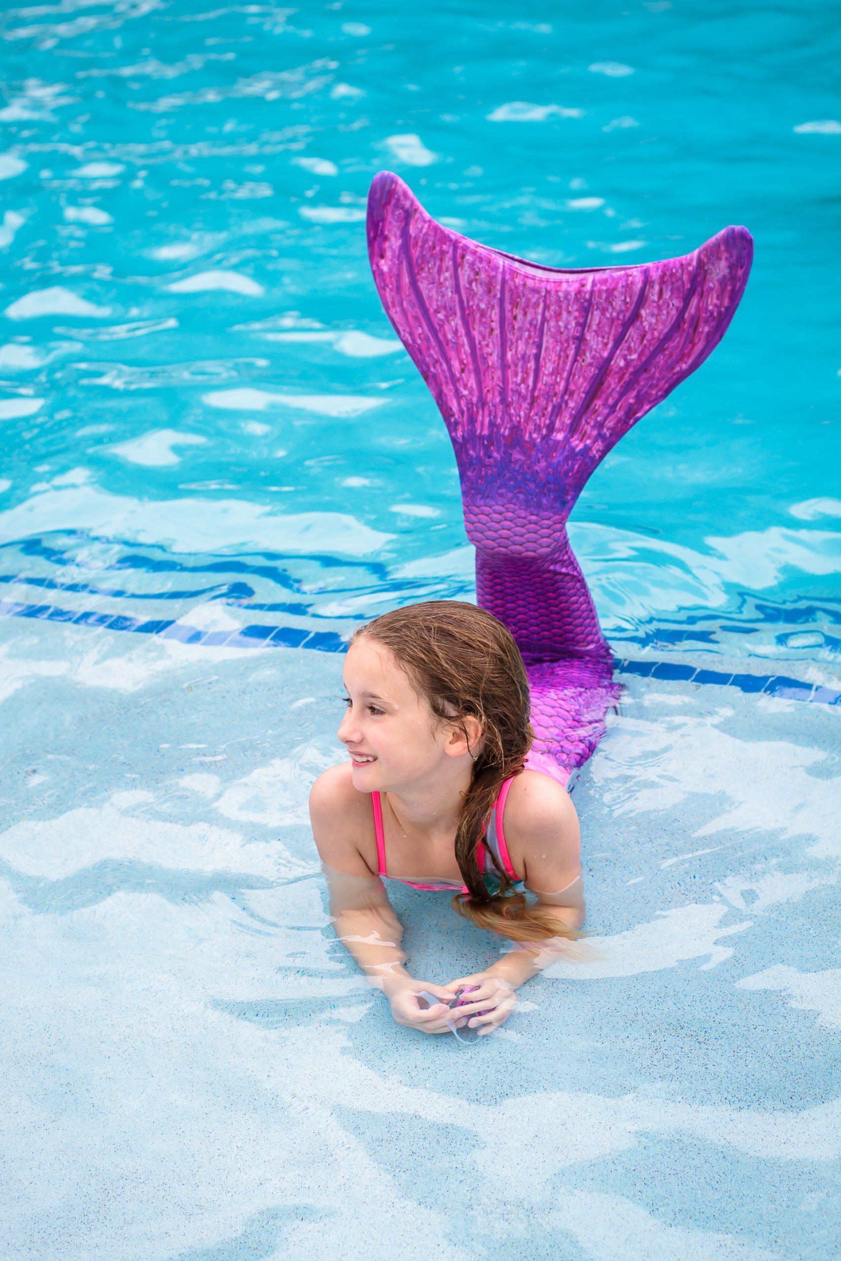 shepretty Meerjungfrauenschwanz zum Schwimmen für Kinder mit Meerjungfrau Flosse 