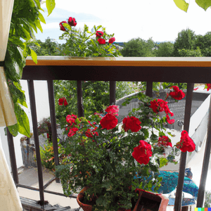 rosen auf dem balkon