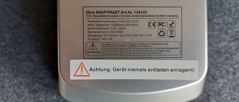 Dino KRAFTPAKET 136102 Starthilfegerät