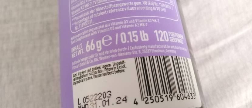 ESN Vitamin D3+K2 Tabletten