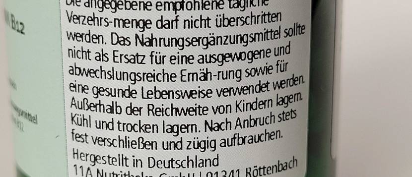 Green-Line-Vitamin-B12 der Marke Nutritheke.